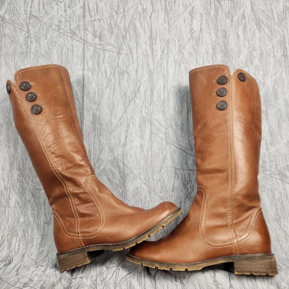 Sofft Women's Brown Leather Riding Boots  Size 6 Equestrian Polo Preppy Western